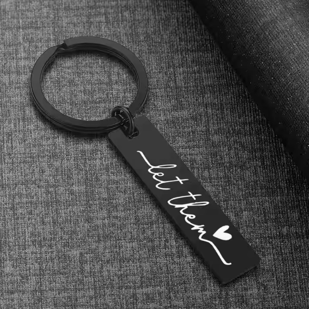 Black Keychain with 'Let Them' wording - Picture 5 of 5